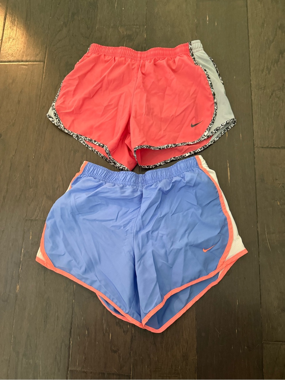 Nike Girl’s Running Shorts Duo - Coral & Periwinkle
